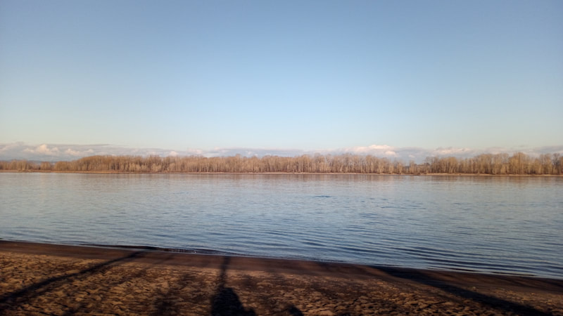 The Columbia River from Sauvie Island, looking Northeast, February 2022